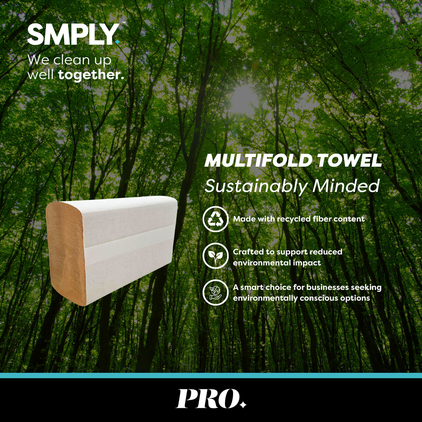 SMPLY PRO Multifold Paper Towels, 4,000 Count (16 Packs × 250), Kraft 1-Ply Disposable Hand Towels for Bathrooms & Facilities, Fits Universal Multifold Dispensers