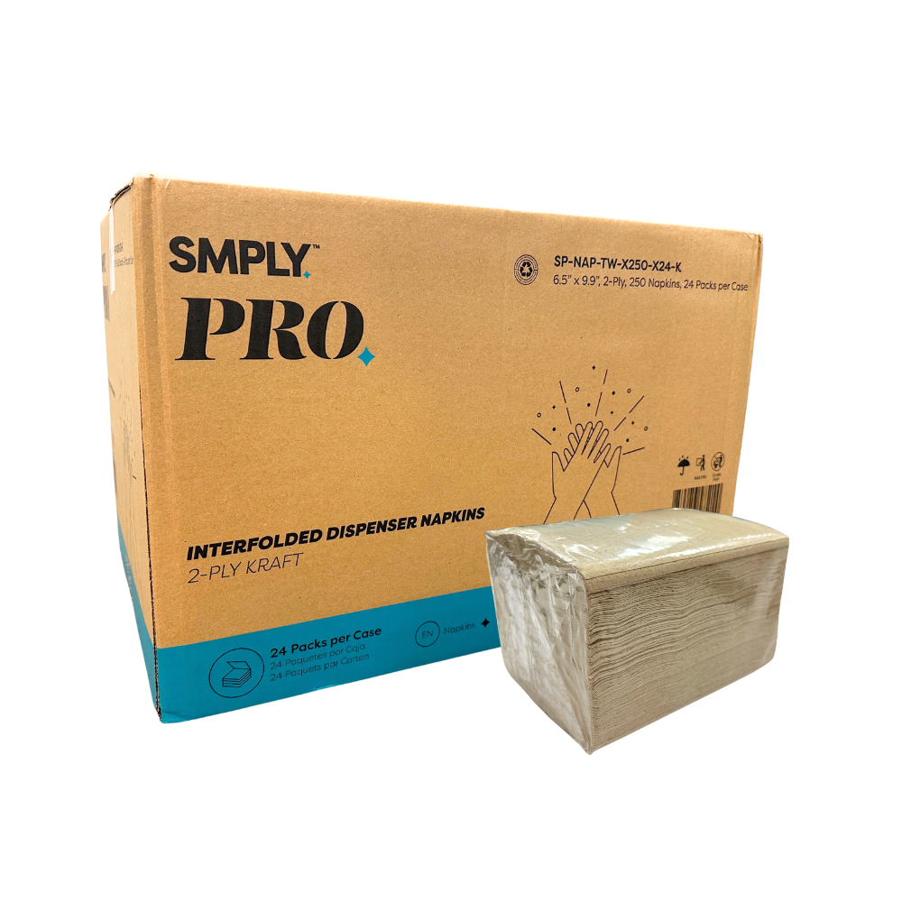 Interfolded Dispenser Napkin, 6000-Count (250 Disposable Napkins Per Pack, 24 Packs Per Case)