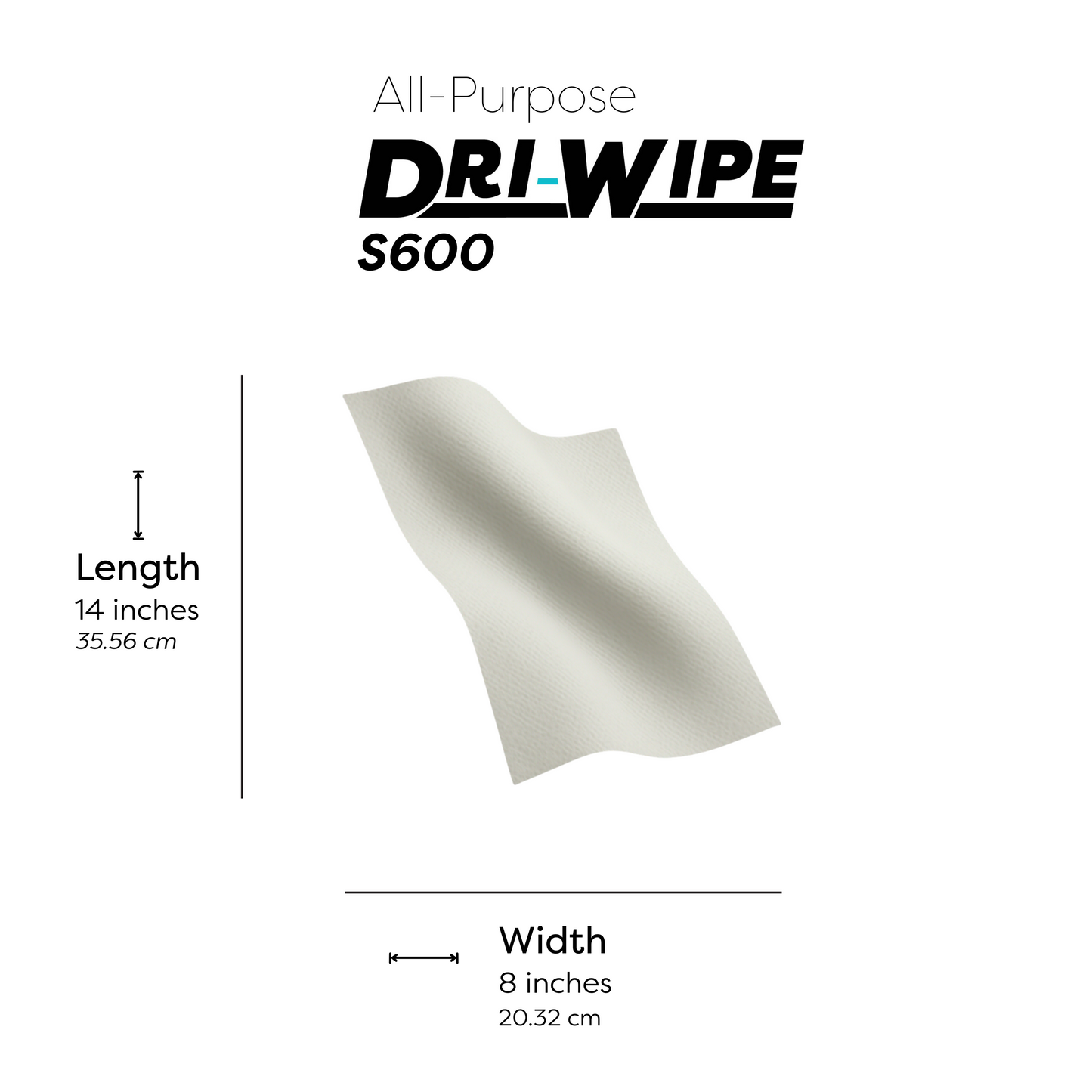 Dri-Wipe S600 by SMPLY Brands – All-Purpose Disposable Wipes, 126 Count, Strong Alternative to Shop Towels & Paper Towels, 8" x 14" Center-Pull Sheets