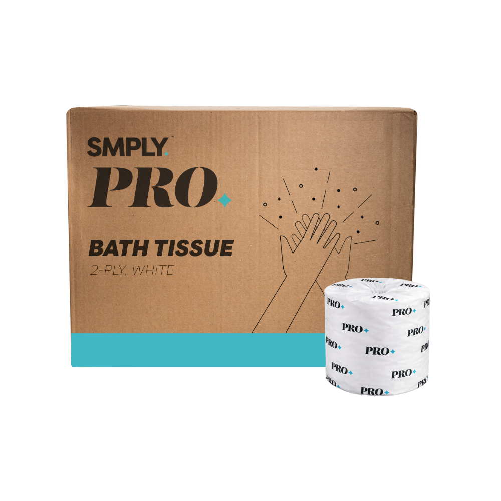 PRO Bath Tissue – 2-Ply Bulk Toilet Paper for Commercial Restrooms – Fits Universal Dispensers – High-Capacity & Cost-Effective