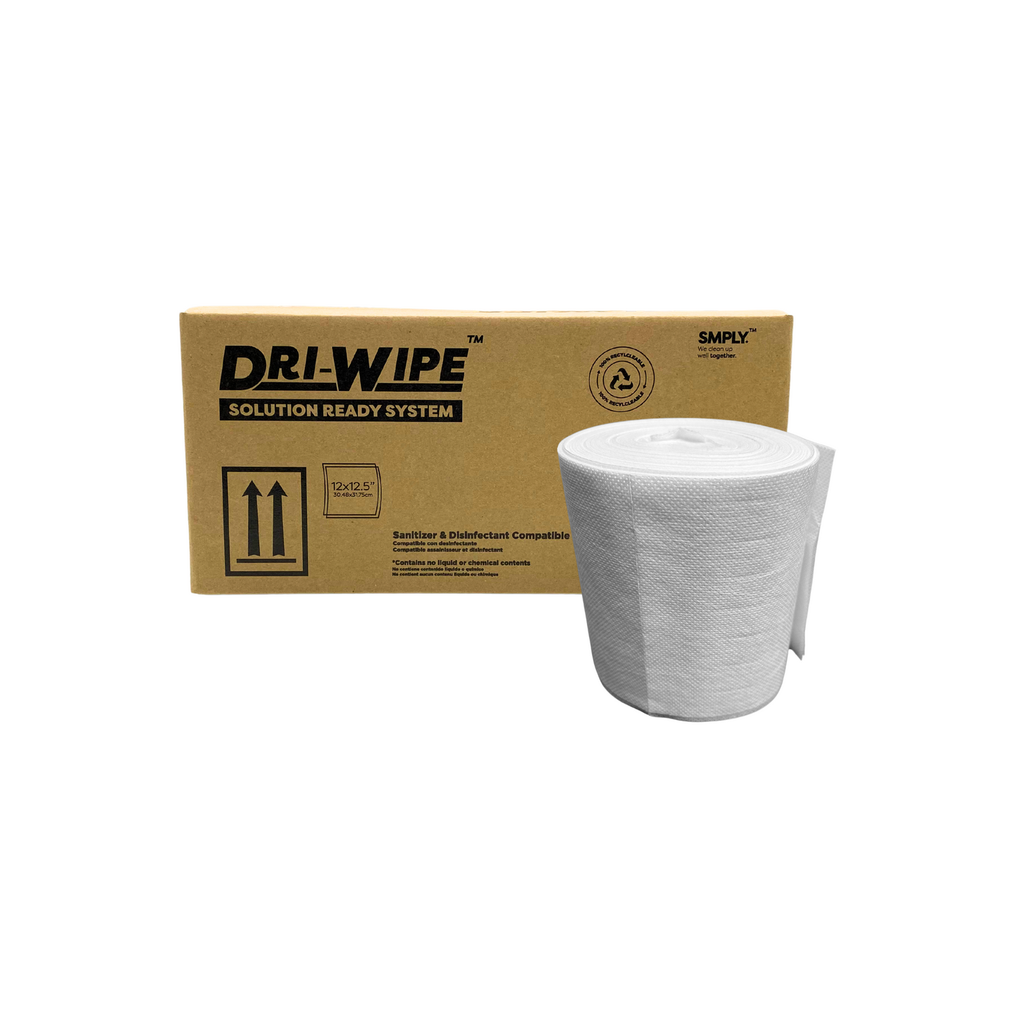 Dri-Wipe Solution Ready System (SRS) Refill Rolls – Dry Wipes Only (No Bucket) – 6 Rolls × 250 (1,500 Total) – Add Bleach, Quat, or Peroxide – Professional Sanitizing Wipes for Foodservice, Gyms & Industry